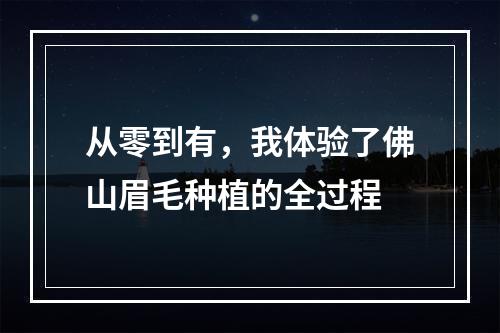 从零到有，我体验了佛山眉毛种植的全过程