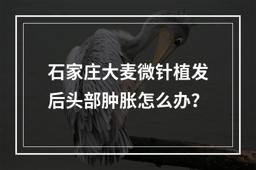 石家庄大麦微针植发后头部肿胀怎么办？