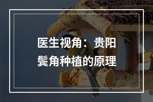 医生视角：贵阳鬓角种植的原理