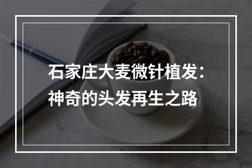 石家庄大麦微针植发：神奇的头发再生之路