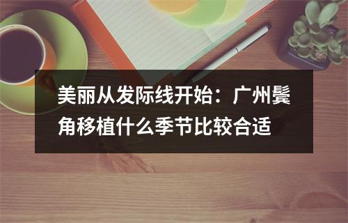 美丽从发际线开始：广州鬓角移植什么季节比较合适