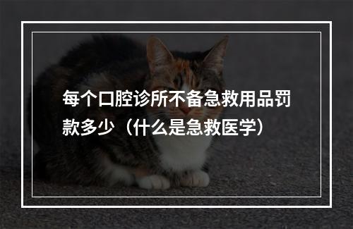 每个口腔诊所不备急救用品罚款多少（什么是急救医学）