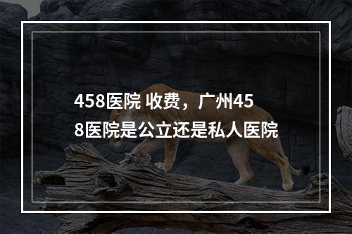 458医院 收费，广州458医院是公立还是私人医院