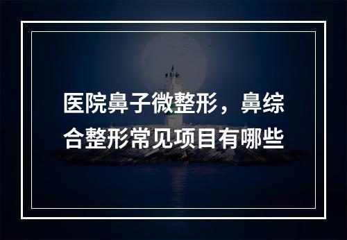 医院鼻子微整形，鼻综合整形常见项目有哪些