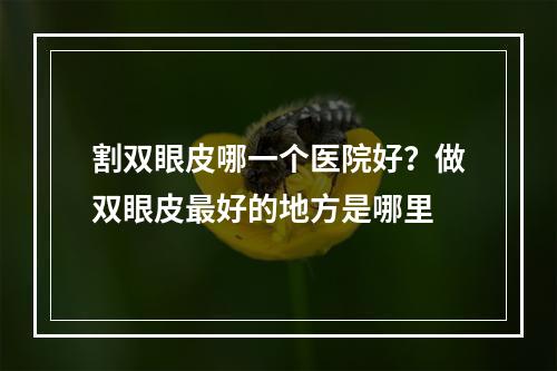 割双眼皮哪一个医院好？做双眼皮最好的地方是哪里