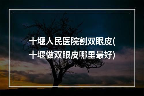 十堰人民医院割双眼皮(十堰做双眼皮哪里最好)