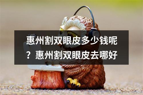 惠州割双眼皮多少钱呢？惠州割双眼皮去哪好