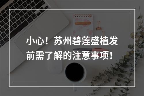 小心！苏州碧莲盛植发前需了解的注意事项！