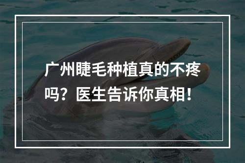 广州睫毛种植真的不疼吗？医生告诉你真相！