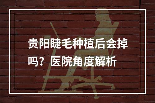 贵阳睫毛种植后会掉吗？医院角度解析