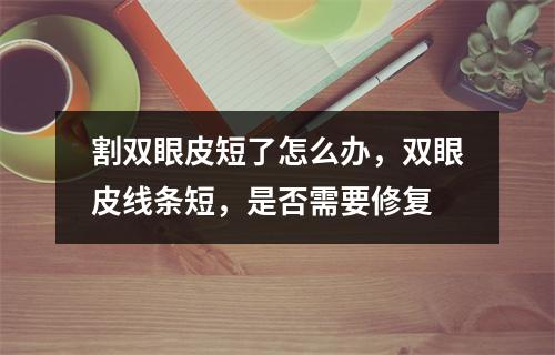 割双眼皮短了怎么办，双眼皮线条短，是否需要修复