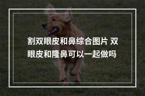 割双眼皮和鼻综合图片 双眼皮和隆鼻可以一起做吗