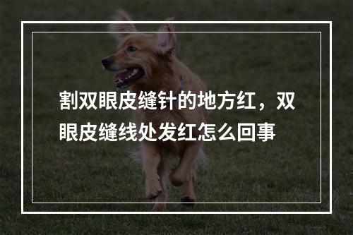 割双眼皮缝针的地方红，双眼皮缝线处发红怎么回事