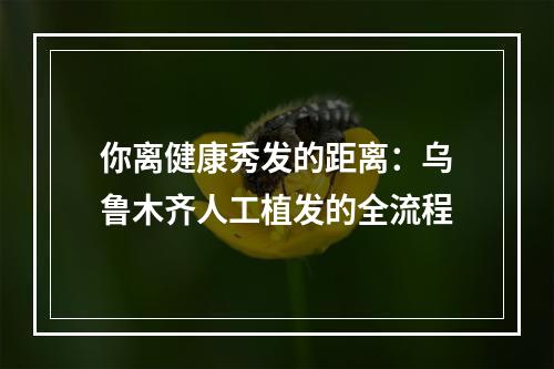 你离健康秀发的距离：乌鲁木齐人工植发的全流程