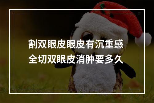 割双眼皮眼皮有沉重感 全切双眼皮消肿要多久