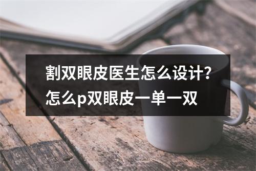 割双眼皮医生怎么设计？怎么p双眼皮一单一双