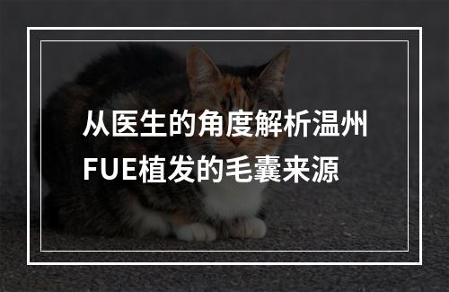 从医生的角度解析温州FUE植发的毛囊来源