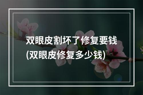 双眼皮割坏了修复要钱(双眼皮修复多少钱)