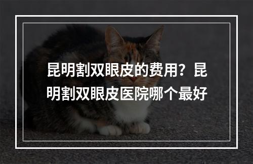 昆明割双眼皮的费用？昆明割双眼皮医院哪个最好