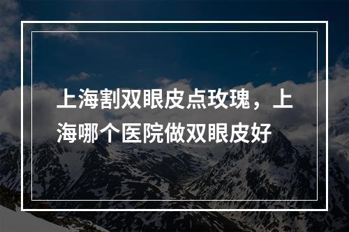 上海割双眼皮点玫瑰，上海哪个医院做双眼皮好