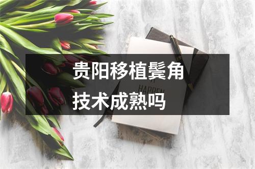 贵阳移植鬓角技术成熟吗