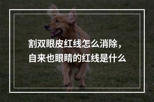 割双眼皮红线怎么消除，自来也眼睛的红线是什么