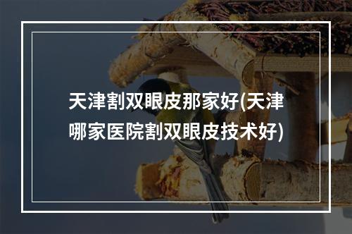 天津割双眼皮那家好(天津哪家医院割双眼皮技术好)