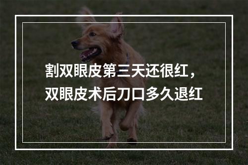 割双眼皮第三天还很红，双眼皮术后刀口多久退红