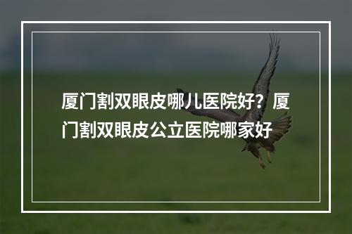 厦门割双眼皮哪儿医院好？厦门割双眼皮公立医院哪家好