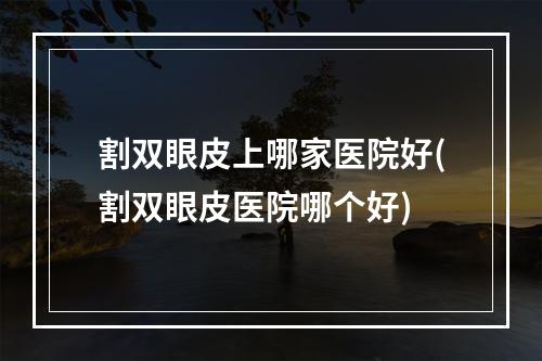 割双眼皮上哪家医院好(割双眼皮医院哪个好)