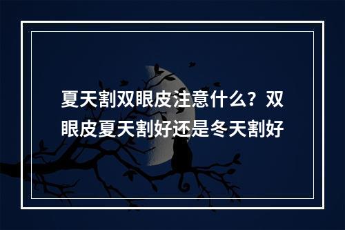 夏天割双眼皮注意什么？双眼皮夏天割好还是冬天割好