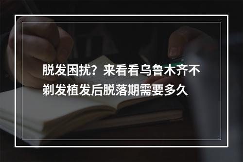 脱发困扰？来看看乌鲁木齐不剃发植发后脱落期需要多久