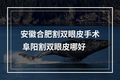 安徽合肥割双眼皮手术 阜阳割双眼皮哪好