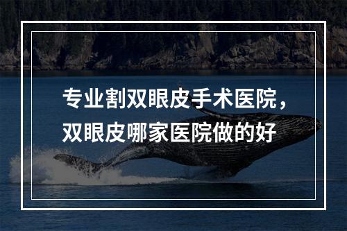 专业割双眼皮手术医院，双眼皮哪家医院做的好