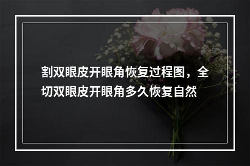 割双眼皮开眼角恢复过程图，全切双眼皮开眼角多久恢复自然