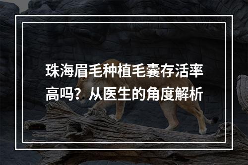 珠海眉毛种植毛囊存活率高吗？从医生的角度解析