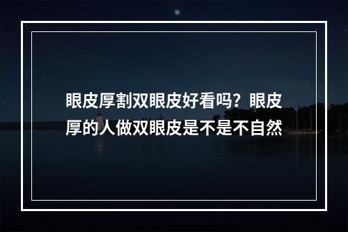 眼皮厚割双眼皮好看吗？眼皮厚的人做双眼皮是不是不自然