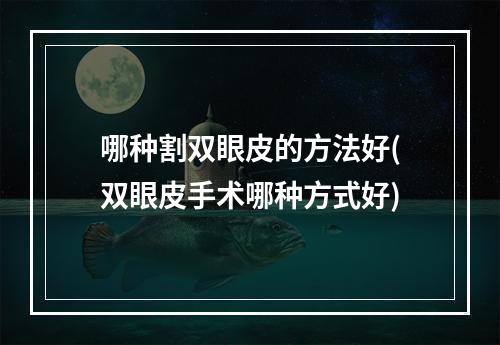 哪种割双眼皮的方法好(双眼皮手术哪种方式好)