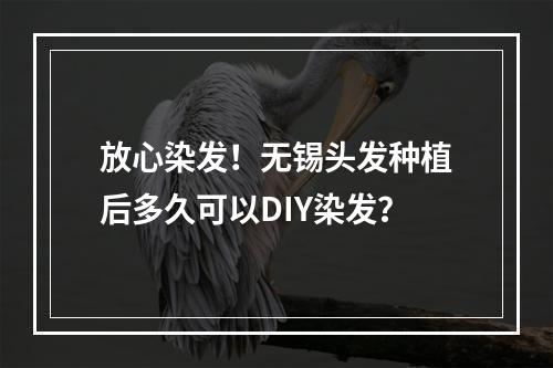 放心染发！无锡头发种植后多久可以DIY染发？