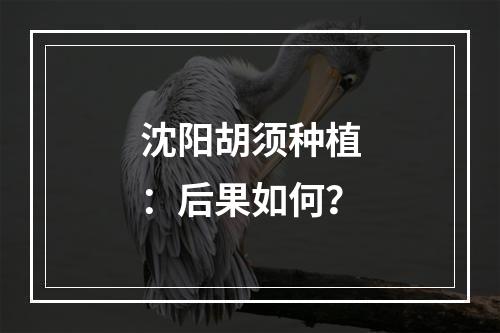 沈阳胡须种植：后果如何？