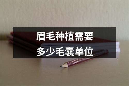 眉毛种植需要多少毛囊单位