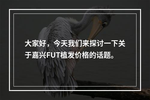 大家好，今天我们来探讨一下关于嘉兴FUT植发价格的话题。