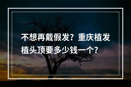 不想再戴假发？重庆植发植头顶要多少钱一个？