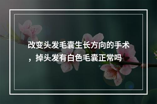 改变头发毛囊生长方向的手术，掉头发有白色毛囊正常吗