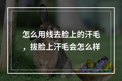 怎么用线去脸上的汗毛，拔脸上汗毛会怎么样