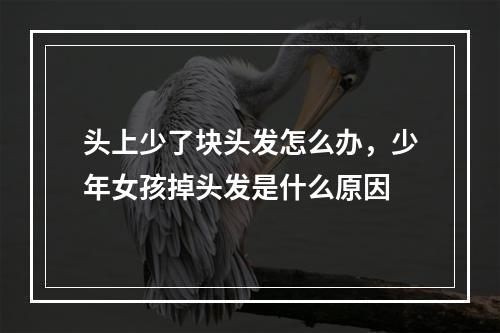 头上少了块头发怎么办，少年女孩掉头发是什么原因