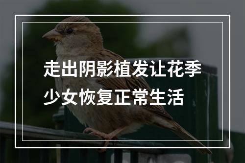 走出阴影植发让花季少女恢复正常生活