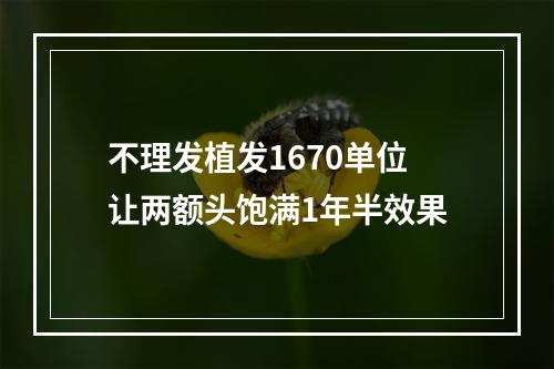 不理发植发1670单位让两额头饱满1年半效果