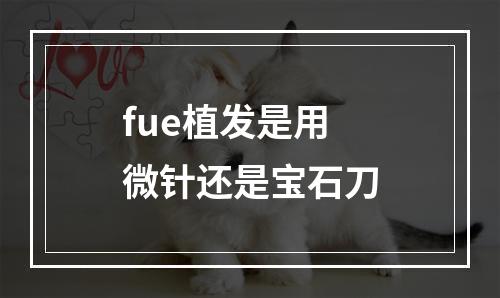 fue植发是用微针还是宝石刀