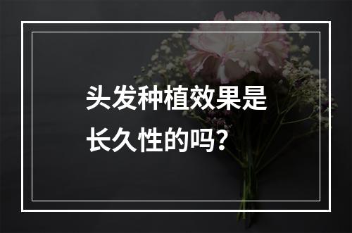 头发种植效果是长久性的吗？